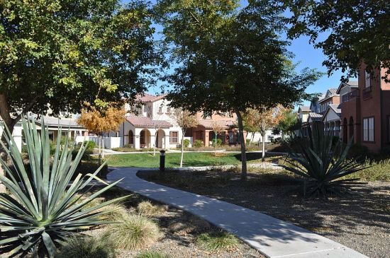 A pedestrian courtyard in Agritopia, outside Phoenix