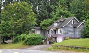 Housing at the edge of the Downtown Abbotsford village
