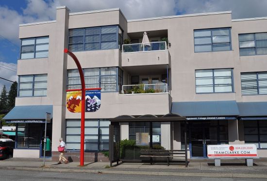 One of the few examples of mixed use in Edgemont Village, North Vancouver