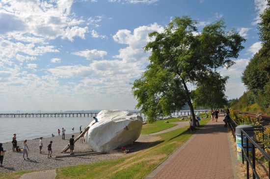 The promenade and the White Rock at White Rock, B.C.  