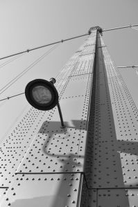 Lions Gate Bridge detail, seen from the east side of the deck Lions Gate Bridge detail, seen from the east side of the deck