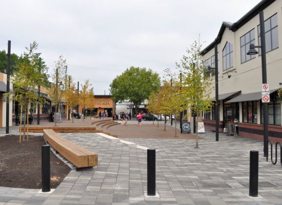 A new public space off the high street, part of the ambitious downtown plan.