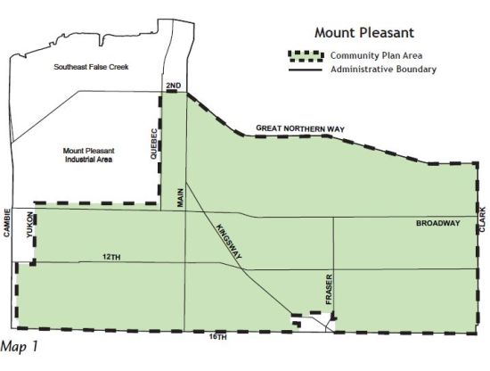 Mount Pleasant as defined in the 2010 community plan