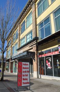 Recent retail-office development on St. John Street in the old downtown