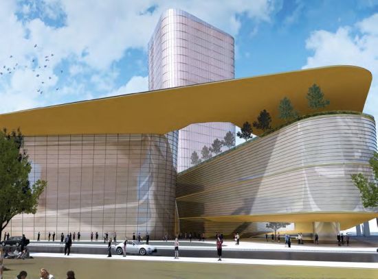 A conceptual rendering of the performing arts centre proposed for Surrey Central. Municipal handout, 2010.