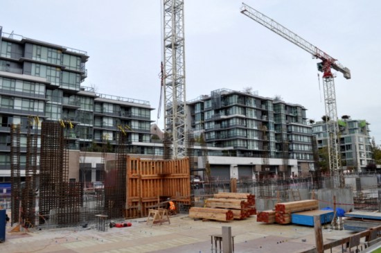 Residential construction, 2015, next to the proposed Arbutus transit station