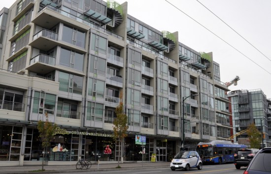 Broadway Avenue building front near Arbutus