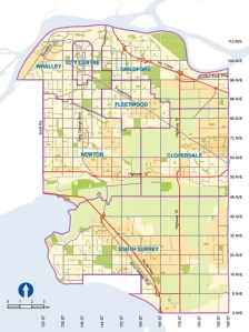 Areas of Surrey, from the official community plan section of the City website