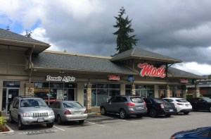 A recently-constructed plaza, 227 at Dewdney - edge-of-town development in the core